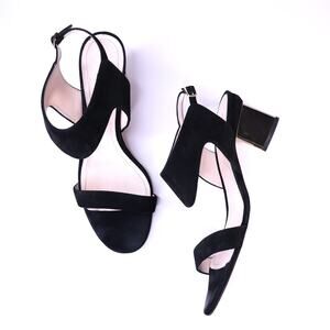 NICHOLAS KIRKWOOD Suede Prism Heeled Slingback Sandals Black Women's 39.5/US 9